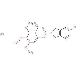 828258-00-0  4(1H)-Quinazolinone,2-(5-chloro-1,3-dihydro-2H-isoindol-2-yl)-5,6,7-trimethoxy-,monohydrochloride
