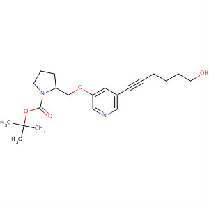 820231-94-5  1-Pyrrolidinecarboxylic acid,2-[[[5-(6-hydroxy-1-hexynyl)-3-pyridinyl]oxy]methyl]-, 1,1-dimethylethylester, (2S)-