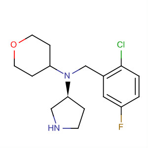 820982-09-0  3-Pyrrolidinamine,N-[(2-chloro-5-fluorophenyl)methyl]-N-(tetrahydro-2H-pyran-4-yl)-, (3S)-