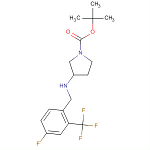 820985-25-9  1-Pyrrolidinecarboxylic acid,3-[[[4-fluoro-2-(trifluoromethyl)phenyl]methyl]amino]-, 1,1-dimethylethylester, (3S)-