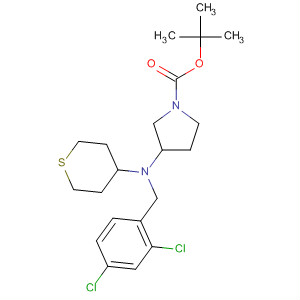 820985-67-9  1-Pyrrolidinecarboxylic acid,3-[[(2,4-dichlorophenyl)methyl](tetrahydro-2H-thiopyran-4-yl)amino]-,1,1-dimethylethyl ester, (3S)-