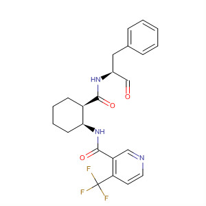 820989-12-6  3-Pyridinecarboxamide,N-[(1S,2R)-2-[[[(1S)-1-formyl-2-phenylethyl]amino]carbonyl]cyclohexyl]-4-(trifluoromethyl)-
