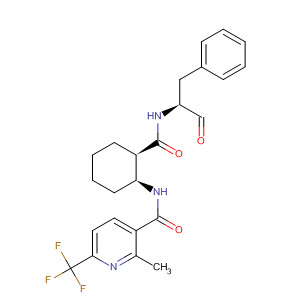 820990-21-4  3-Pyridinecarboxamide,N-[(1S,2R)-2-[[[(1S)-1-formyl-2-phenylethyl]amino]carbonyl]cyclohexyl]-2-methyl-6-(trifluoromethyl)-