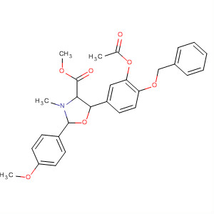 821006-10-4  4-Oxazolidinecarboxylic acid,5-[3-(acetyloxy)-4-(phenylmethoxy)phenyl]-2-(4-methoxyphenyl)-3-methyl-, methyl ester, (4S,5R)-