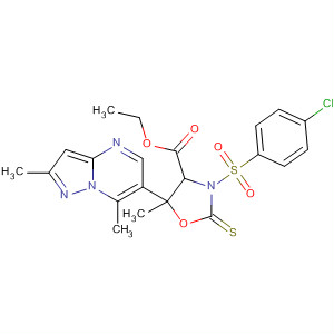 821774-99-6  4-Oxazolidinecarboxylic acid,3-[(4-chlorophenyl)sulfonyl]-5-(2,7-dimethylpyrazolo[1,5-a]pyrimidin-6-yl)-5-methyl-2-thioxo-, ethyl ester
