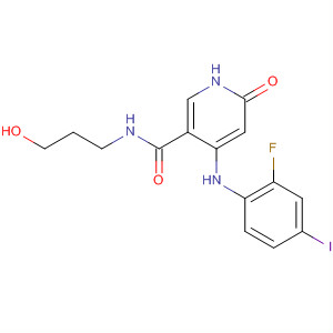 821790-08-3  3-Pyridinecarboxamide,4-[(2-fluoro-4-iodophenyl)amino]-1,6-dihydro-N-(3-hydroxypropyl)-6-oxo-
