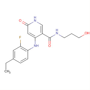 821790-11-8  3-Pyridinecarboxamide,4-[(4-ethyl-2-fluorophenyl)amino]-1,6-dihydro-N-(3-hydroxypropyl)-6-oxo-