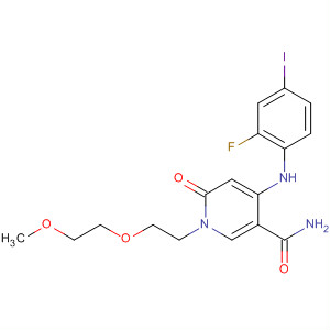 821790-24-3  3-Pyridinecarboxamide,4-[(2-fluoro-4-iodophenyl)amino]-1,6-dihydro-1-[2-(2-methoxyethoxy)ethyl]-6-oxo-