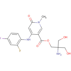 821790-43-6  3-Pyridinecarboxylic acid,4-[(2-fluoro-4-iodophenyl)amino]-1,6-dihydro-1-methyl-6-oxo-,2-amino-3-hydroxy-2-(hydroxymethyl)propyl ester