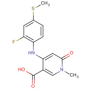 821790-79-8  3-Pyridinecarboxylic acid,4-[[2-fluoro-4-(methylthio)phenyl]amino]-1,6-dihydro-1-methyl-6-oxo-