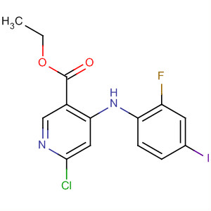 821790-90-3  3-Pyridinecarboxylic acid, 6-chloro-4-[(2-fluoro-4-iodophenyl)amino]-,ethyl ester