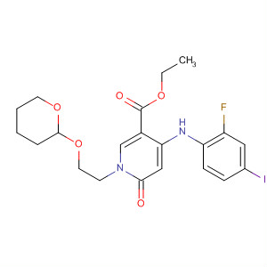 821790-98-1  3-Pyridinecarboxylic acid,4-[(2-fluoro-4-iodophenyl)amino]-1,6-dihydro-6-oxo-1-[2-[(tetrahydro-2H-pyran-2-yl)oxy]ethyl]-, ethyl ester