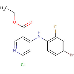 821791-42-8  3-Pyridinecarboxylic acid, 4-[(4-bromo-2-fluorophenyl)amino]-6-chloro-,ethyl ester