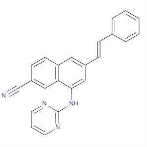 823236-25-5  2-Naphthalenecarbonitrile,6-[(1E)-2-phenylethenyl]-8-(2-pyrimidinylamino)-
