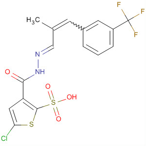 800402-43-1  2-Thiophenesulfonic acid, 5-chloro-,(2E)-[2-methyl-3-[3-(trifluoromethyl)phenyl]-2-propenylidene]hydrazide