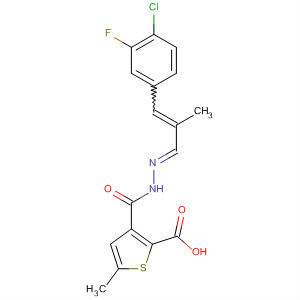 800403-06-9  2-Thiophenecarboxylic acid, 5-methyl-,(2E)-[3-(4-chloro-3-fluorophenyl)-2-methyl-2-propenylidene]hydrazide
