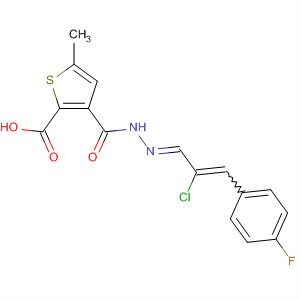 800403-09-2  2-Thiophenecarboxylic acid, 5-methyl-,(2E)-[2-chloro-3-(4-fluorophenyl)-2-propenylidene]hydrazide