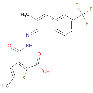 800403-11-6  2-Thiophenecarboxylic acid, 5-methyl-,(2E)-[2-methyl-3-[3-(trifluoromethyl)phenyl]-2-propenylidene]hydrazide