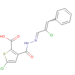 800403-22-9  2-Thiophenecarboxylic acid, 5-chloro-,(2E)-(2-chloro-3-phenyl-2-propenylidene)hydrazide