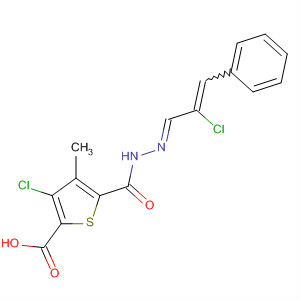 800403-27-4  2-Thiophenecarboxylic acid, 3-chloro-4-methyl-,(2E)-(2-chloro-3-phenyl-2-propenylidene)hydrazide
