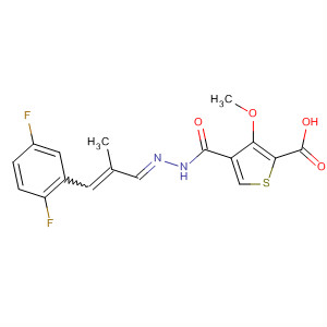 800404-25-5  2-Thiophenecarboxylic acid, 3-methoxy-,(2E)-[3-(2,5-difluorophenyl)-2-methyl-2-propenylidene]hydrazide