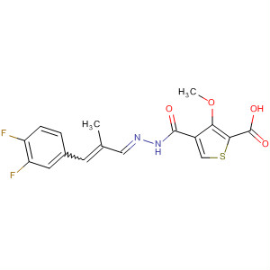 800404-28-8  2-Thiophenecarboxylic acid, 3-methoxy-,(2E)-[3-(3,4-difluorophenyl)-2-methyl-2-propenylidene]hydrazide