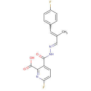 800406-09-1  2-Pyridinecarboxylic acid, 6-fluoro-,(2E)-[3-(4-fluorophenyl)-2-methyl-2-propenylidene]hydrazide