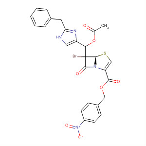 801316-21-2  4-Thia-1-azabicyclo[3.2.0]hept-2-ene-2-carboxylic acid,6-[(acetyloxy)[2-(phenylmethyl)-1H-imidazol-4-yl]methyl]-6-bromo-7-oxo-, (4-nitrophenyl)methyl ester, (5R)-