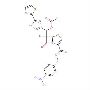 801316-22-3  4-Thia-1-azabicyclo[3.2.0]hept-2-ene-2-carboxylic acid,6-[(acetyloxy)[2-(2-thiazolyl)-1H-imidazol-4-yl]methyl]-6-bromo-7-oxo-,(4-nitrophenyl)methyl ester, (5R)-