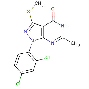 812667-94-0  4H-Pyrazolo[3,4-d]pyrimidin-4-one,1-(2,4-dichlorophenyl)-1,5-dihydro-6-methyl-3-(methylthio)-