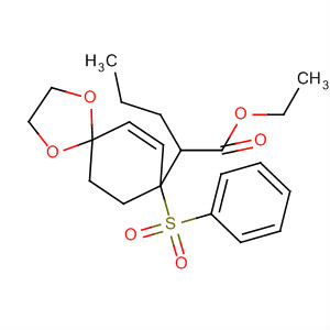 81841-99-8  1,4-Dioxaspiro[4.5]dec-6-ene-8-pentanoic acid, 8-(phenylsulfonyl)-,ethyl ester