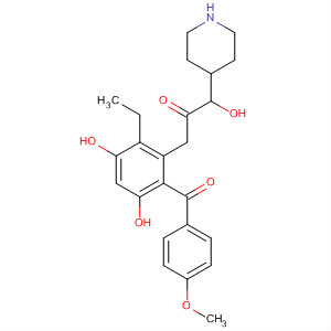 819811-40-0  4-Piperidinemethanol,1-[[2-ethyl-3,5-dihydroxy-6-(4-methoxybenzoyl)phenyl]acetyl]-