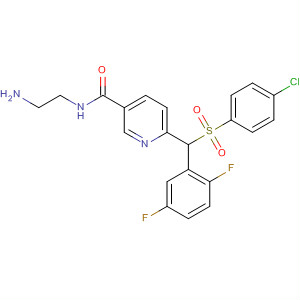 820222-76-2  3-Pyridinecarboxamide,N-(2-aminoethyl)-6-[[(4-chlorophenyl)sulfonyl](2,5-difluorophenyl)methyl]-
