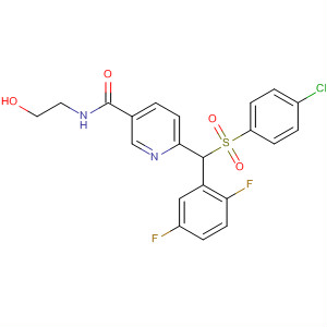 820222-78-4  3-Pyridinecarboxamide,6-[[(4-chlorophenyl)sulfonyl](2,5-difluorophenyl)methyl]-N-(2-hydroxyethyl)-