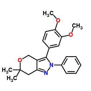130366-44-8  3-(3,4-dimethoxyphenyl)-6,6-dimethyl-2-phenyl-2,4,6,7-tetrahydropyrano[4,3-c]pyrazole