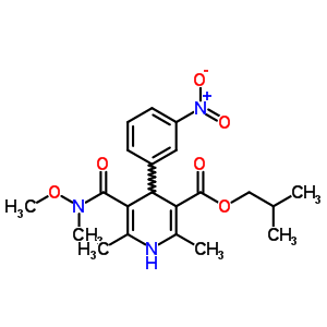 133147-15-6  2-methylpropyl 5-[methoxy(methyl)carbamoyl]-2,6-dimethyl-4-(3-nitrophenyl)-1,4-dihydropyridine-3-carboxylate