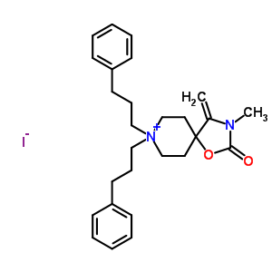 134070-01-2  3-methyl-4-methylidene-2-oxo-8,8-bis(3-phenylpropyl)-1-oxa-3-aza-8-azoniaspiro[4.5]decane iodide