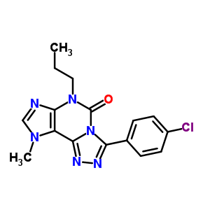 135445-83-9  3-(4-chlorophenyl)-9-methyl-6-propyl-6,9-dihydro-5H-[1,2,4]triazolo[3,4-i]purin-5-one