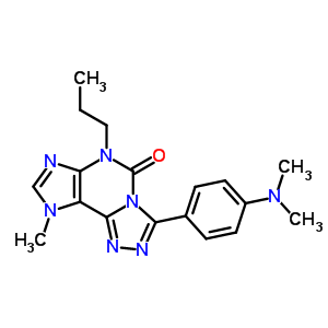 135445-89-5  3-[4-(dimethylamino)phenyl]-9-methyl-6-propyl-6,9-dihydro-5H-[1,2,4]triazolo[3,4-i]purin-5-one