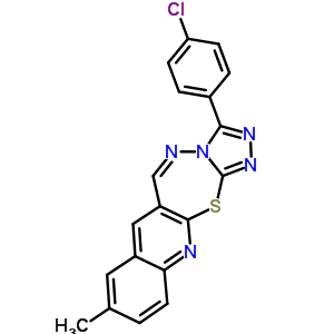 136633-16-4  3-(4-chlorophenyl)-9-methyl[1,2,4]triazolo[3',4':2,3][1,3,4]thiadiazepino[7,6-b]quinoline