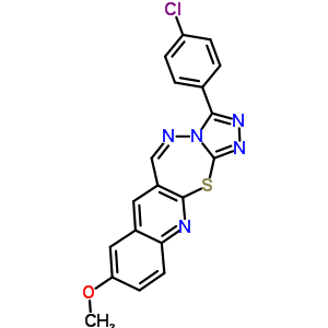 136633-20-0  3-(4-chlorophenyl)-9-methoxy[1,2,4]triazolo[3',4':2,3][1,3,4]thiadiazepino[7,6-b]quinoline