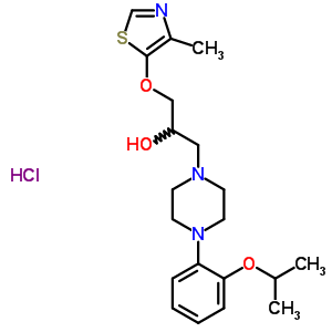 136996-78-6  1-{4-[2-(1-methylethoxy)phenyl]piperazin-1-yl}-3-[(4-methyl-1,3-thiazol-5-yl)oxy]propan-2-ol hydrochloride