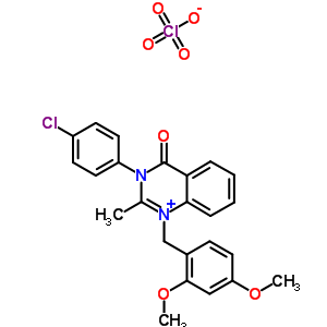139755-24-1  3-(4-chlorophenyl)-1-(2,4-dimethoxybenzyl)-2-methyl-4-oxo-3,4-dihydroquinazolin-1-ium perchlorate