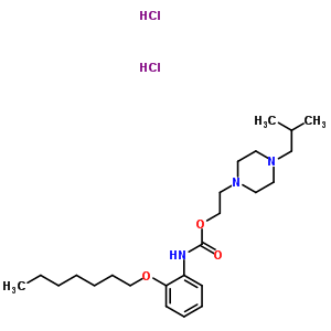 141312-26-7  2-[4-(2-methylpropyl)piperazin-1-yl]ethyl [2-(heptyloxy)phenyl]carbamate dihydrochloride