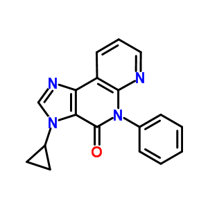 141707-98-4  3-cyclopropyl-5-phenyl-3,5-dihydro-4H-imidazo[4,5-c][1,8]naphthyridin-4-one