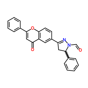 154185-80-5  3-(4-oxo-2-phenyl-4H-chromen-6-yl)-5-phenyl-4,5-dihydro-1H-pyrazole-1-carbaldehyde
