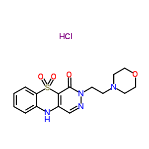 157023-86-4  3-(2-morpholin-4-ylethyl)-3H-pyridazino[4,5-b][1,4]benzothiazin-4(10H)-one 5,5-dioxide hydrochloride