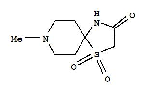 801213-04-7  1-Thia-4,8-diazaspiro[4.5]decan-3-one,8-methyl-, 1,1-dioxide