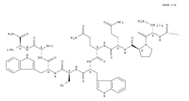 84676-91-5  L-Leucinamide,D-arginyl-D-prolyl-L-lysyl-L-prolyl-L-glutaminyl-L-glutaminyl-D-tryptophyl-L-phenylalanyl-D-tryptophyl-L-leucyl-