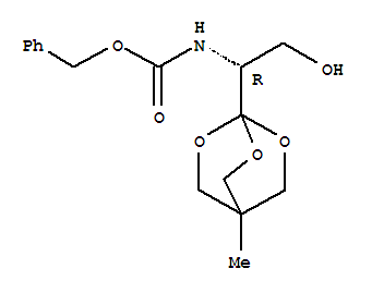 851974-77-1  Carbamic acid,[(1R)-2-hydroxy-1-(4-methyl-2,6,7-trioxabicyclo[2.2.2]oct-1-yl)ethyl]-,phenylmethyl ester (9CI)